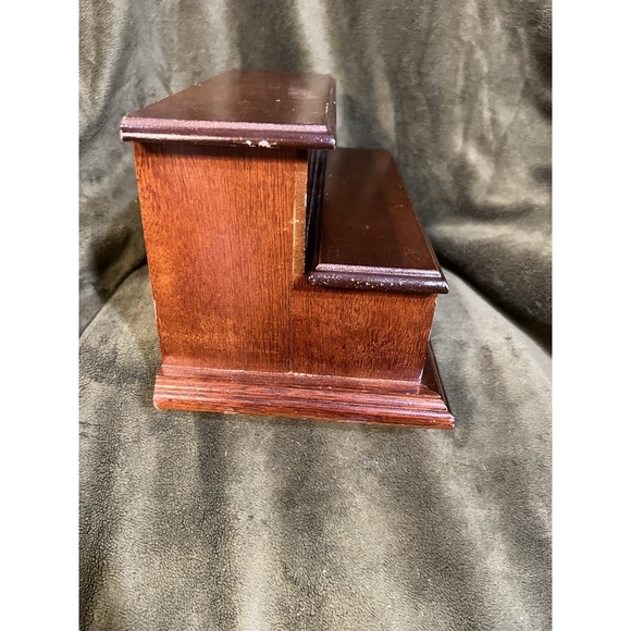 Wooden Desk Organizer Trinket Jewelry Letter Box 9" x 5" x 5.5" (1973) - Picture 9 of 12